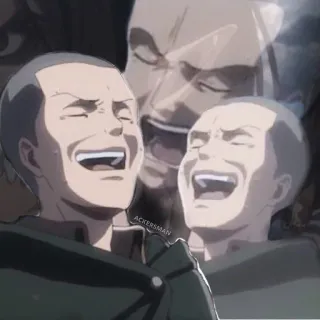📎 Attack on Titan Anime, Risata, Soldato, Meme, Cartone animato, Espressione, Divertente whatsapp sticker