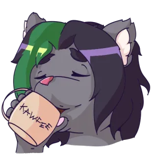 ☕ KAWFEE kawa, kot, zwierzę, kawa, napój, kreskówka telegram sticker