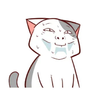 😂 cat, sweat, nervous, meme, funny telegram sticker