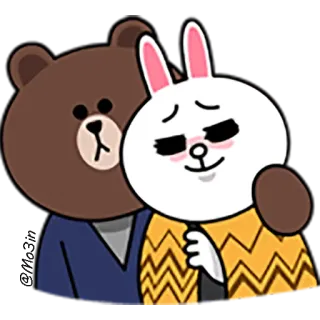 👫 Bär, Hase, Umarmung, Liebe, Paar, niedlich, Cartoon telegram sticker