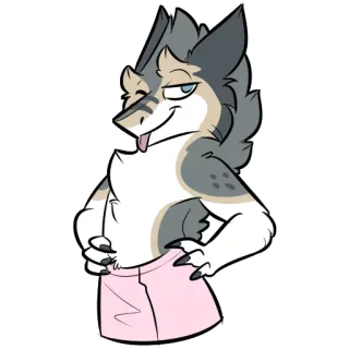 ❤️ furry, cartoon, anthropomorphic, wolf, animal, character telegram sticker