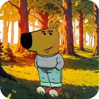 ❤ pies, kreskówka, zwierzę, las, antropomorficzny telegram sticker