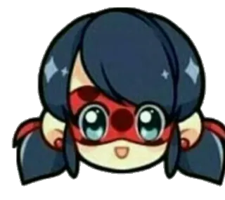 🙂 Ladybug coccinelle, Miraculous, dessin animé, chibi, mignon, super-héros telegram sticker