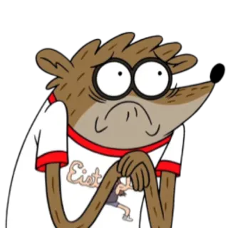 😰 Rigby Regular Show Eisner Kreskówka, Animacja, Rigby, Zwyczajny Serial, Serial TV, Eisner telegram sticker