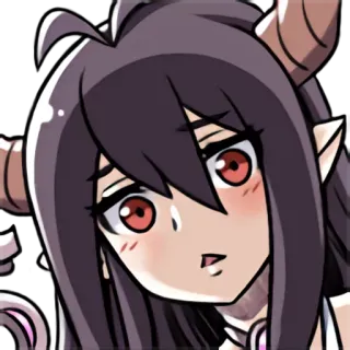 😕 Anime, Iblis, Tanduk, Gadis, Manga, Kartun telegram sticker