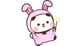 🫖 conejo, lindo, panda, animal, kawaii, pegatina telegram sticker