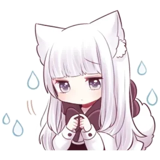😳 Anime, Chica, Triste, Linda, Kawaii, Chibi, Chica Zorro telegram sticker