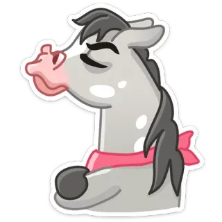 😠 cheval, animal, dessin animé, autocollant, mignon, équin, mammifère telegram sticker