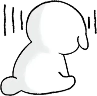 😣 carino, blob, kawaii, cartone animato, astratto, seduto telegram sticker