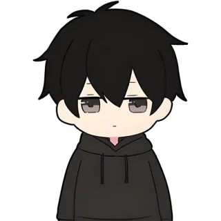 🤨 anime, boy, hoodie, cute, manga, character, cartoon telegram sticker