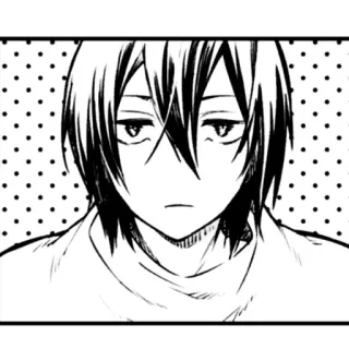 😐 Anime, Manga, Porträt, Schwarzweiß, Skizze, Zeichnung telegram sticker
