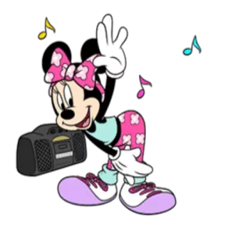 🎧 Minnie Mouse cartoon, mouse, minnie, disney, character, animation whatsapp sticker