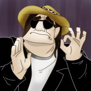 👌 ok sign, person, cartoon, sunglasses, hat, drawing telegram sticker