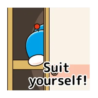 😤 Suit yourself! Dibujo animado, Personaje azul, Armario, Sírvete, Sarcástico telegram sticker