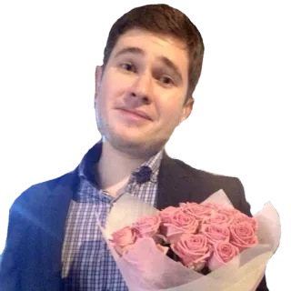 💐 남자, 꽃, 꽃다발, 장미, 인물사진, 사람 whatsapp sticker