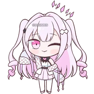 😉 @HAWKS Chibi, Anime, Manga, Carino, Kawaii, Ragazza, Rosa, Scintillio whatsapp sticker