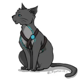 ♟ @mysonsshire_ chat, animal, animal de compagnie, dessin animé, domestique, cyberpunk whatsapp sticker