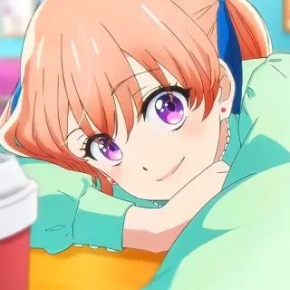 🙂 anime, dziewczyna, uśmiechnięta, słodka, postać telegram sticker