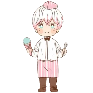 🍦 아이스크림, 디저트, 치비, 귀여운, 카와이, 음식 whatsapp sticker