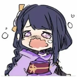 😁 Raiden Shogun Genshin Impact Anime, Gra wideo, Emocjonalne, Kreskówka, Słodkie, Raiden Shogun, Genshin Impact telegram sticker