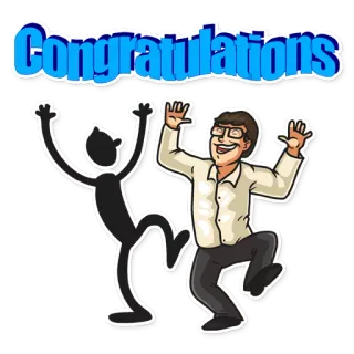😄 Congratulations félicitations, célébration, réussite, succès, joyeux telegram sticker