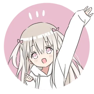 👋 gadis anime, kawaii, imut, kartun, stiker telegram sticker
