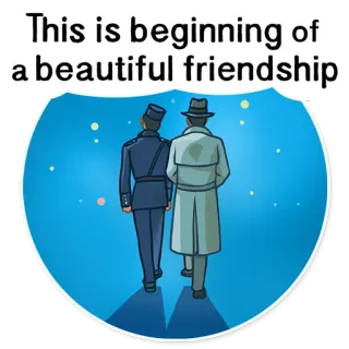 👬 This is beginning of a beautiful friendship дружба, мужчины, ходьба, вместе telegram sticker