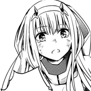 😂 Zero Two Darling in the Franxx Anime, Manga, Fille, Triste, Pleurs, Zero Two whatsapp sticker