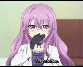 😉 Sei patetico. animé, dessin animé, cheveux violets, fille, mignon, sei patetico telegram sticker