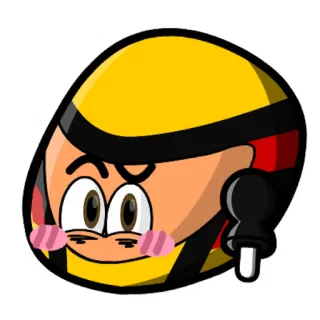 ☺️ 漫画, 絵文字, ヘルメット, レース, 怒り, かわいい telegram sticker