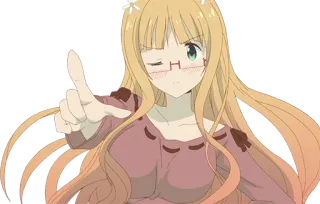 👈 Garota anime, Piscando, Apontando, Óculos, Fofo, Desenho animado, Ilustração telegram sticker