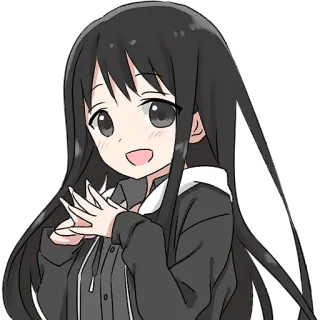 ☺️ Anime, Ragazza, Carina, Cartone animato, Sorridendo, Personaggio telegram sticker