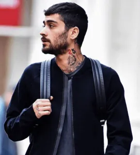 🔱 Zayn Malik 25 ポートレート, 男性, 有名人, 首のタトゥー, 男性, モデル, ひげ telegram sticker