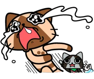 😭 고양이, 울음, 슬픈, 만화, 스티커, 애니메이션 telegram sticker
