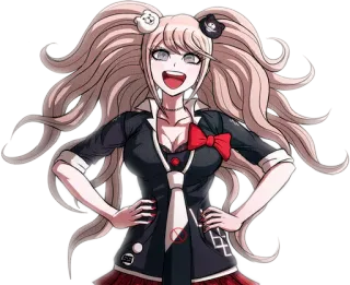 😂 Junko Enoshima Danganronpa Anime, Junko Enoshima, Danganronpa, Postać, słodkie, dziewczyna, gra whatsapp sticker