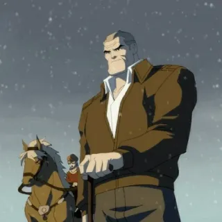 🦇 personaje, persona, caballo, nieve, invierno, hombre telegram sticker