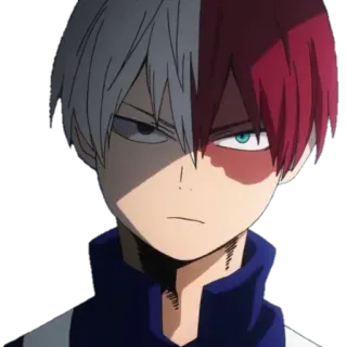 😐 Shoto Todoroki My Hero Academia Anime, My Hero Academia, Shoto Todoroki, Karakter, Setengah dingin setengah panas, Pahlawan whatsapp sticker