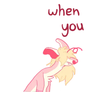 💚 when you desenho animado, animal, meme, texto, engraçado whatsapp sticker
