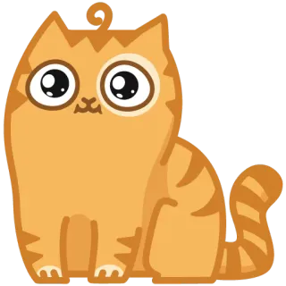 😳 cat, kitten, animal, pet, orange, cute, cartoon telegram sticker