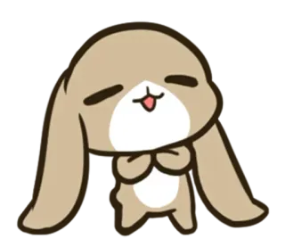 ☺️ lapin, mignon, animal, dessin animé, joyeux, kawaii, lapinou whatsapp sticker