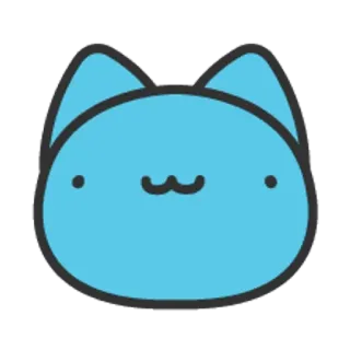 🐮 猫, 青, 動物, 可愛い, 漫画, ステッカー, かわいい telegram sticker