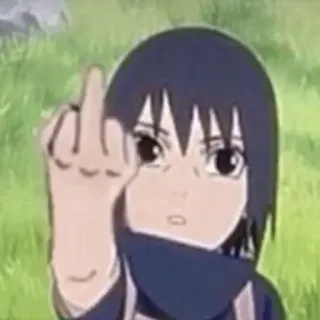 🖕 dito medio, anime, cartone animato, gesto, offensivo telegram sticker