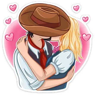 🥰 baiser, amour, romance, couple, dessin animé, coeur telegram sticker