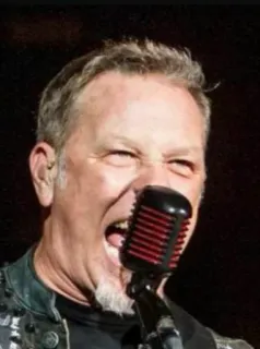 😲 James Hetfield cantante, microfono, metal, musica, rock telegram sticker