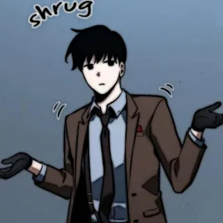 🗯 shrug encogerse de hombros, gesto, personaje, indiferente, inseguro, pose telegram sticker