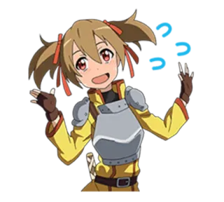 😳 Anime, Dziewczyna, Postać, Kreskówka, Miecz, Zbroja, Blondynka, Oczy telegram sticker