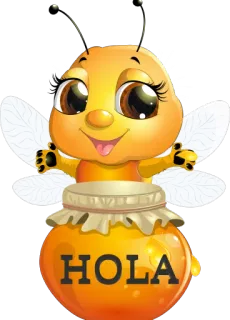 🤗 HOLA ape, miele, ciao, cartone animato, animale, saluto whatsapp sticker