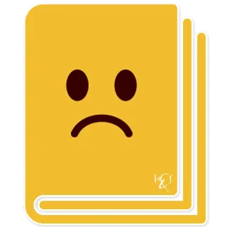 📔 triste, libro, emoji, expresión, amarillo telegram sticker