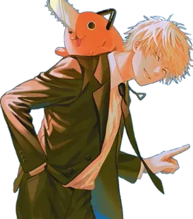 Denji Chainsaw man @Anak_kucing_stiker whatsapp stickers