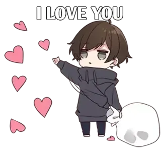 ✨ I LOVE YOU amore, cuori, anime, carino, teschio whatsapp sticker